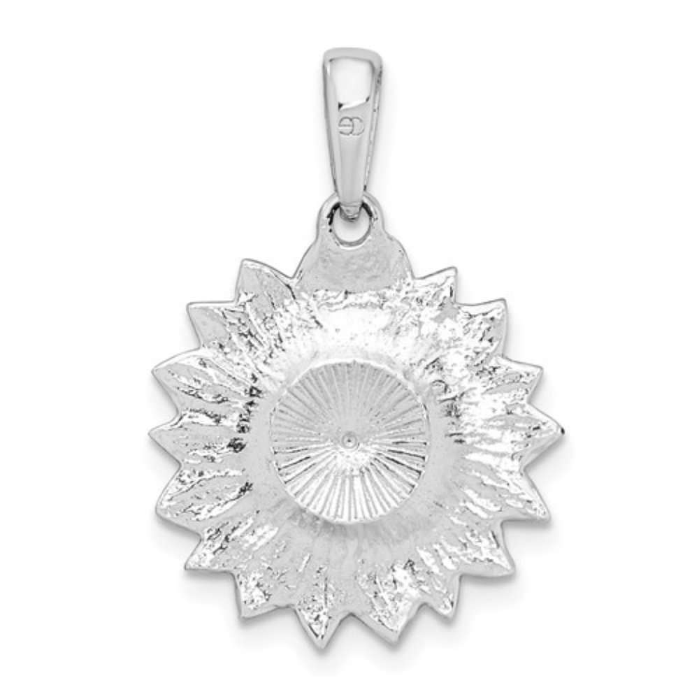 925 Sterling Silver Yellow Enamel Sunflower Charm Pendant Necklace w 18 in Chain - Picture 8 of 11